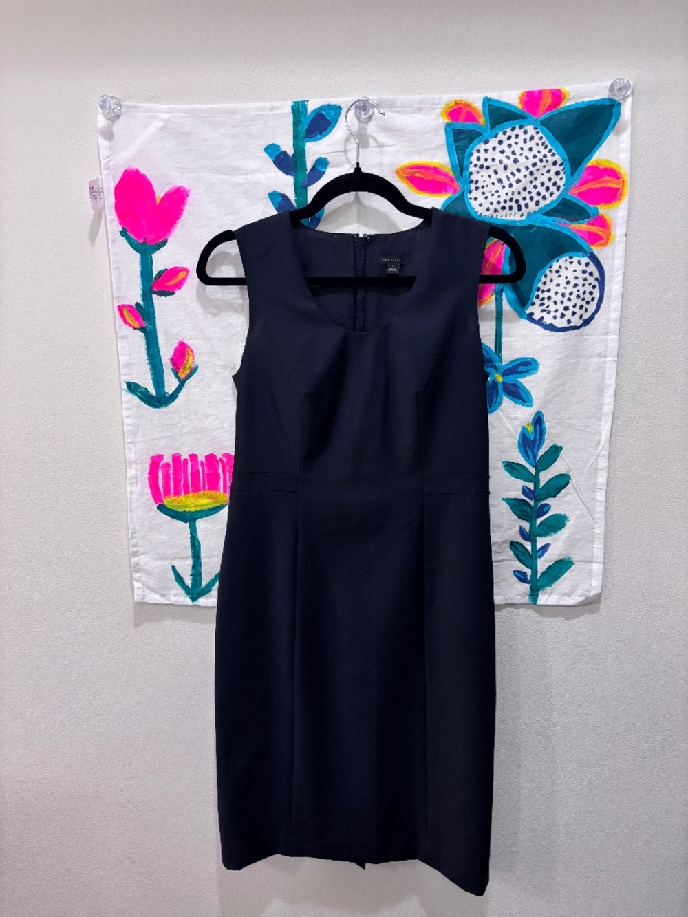 Ann Taylor Tropical Wool Navy Dress Size 2